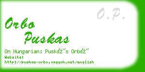 orbo puskas business card